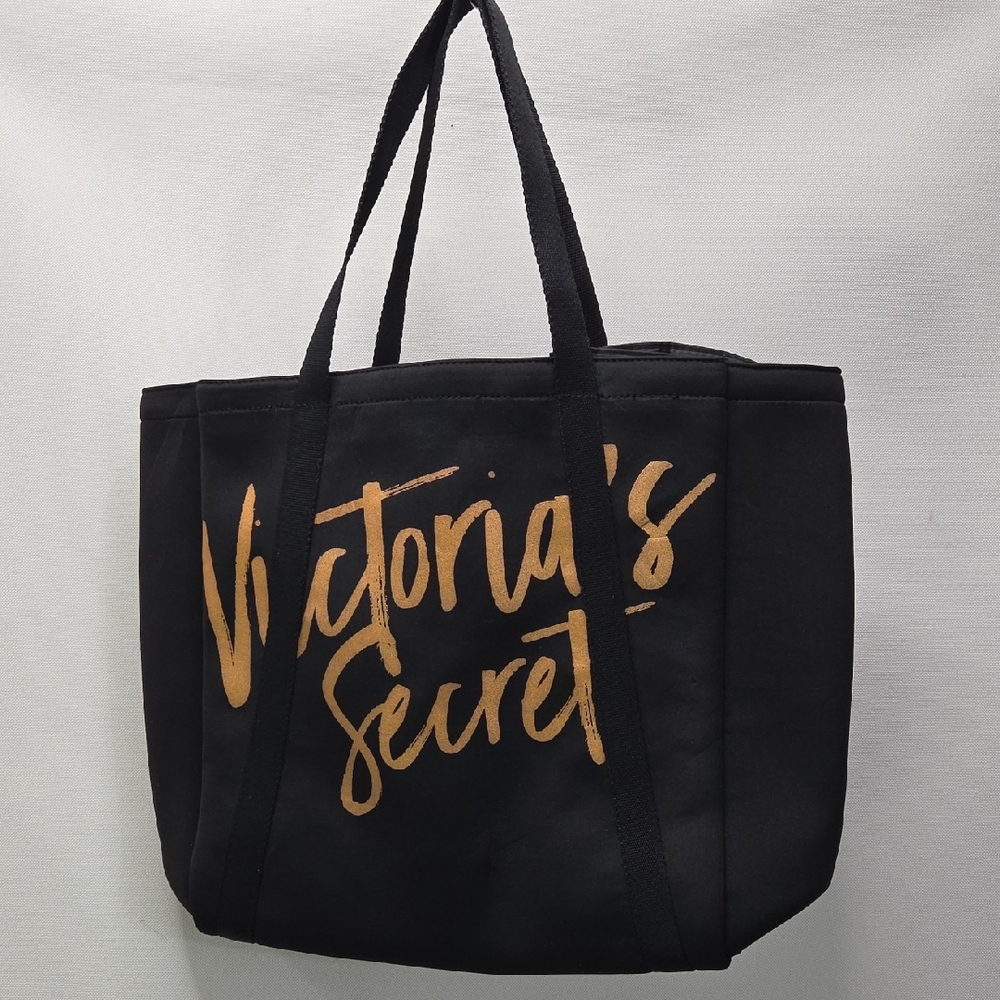 Victoria's Secret Black Tote with Gold Script